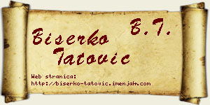 Biserko Tatović vizit kartica